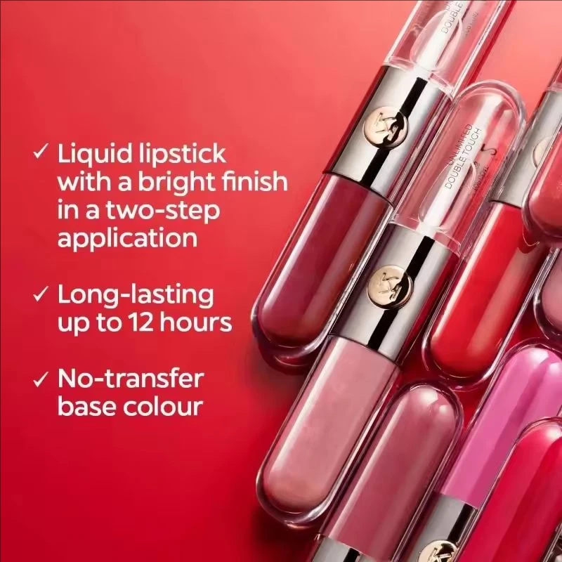 Novo brilho labial de duas cabeças, transparente, durável, copo antiaderente, espelho, batom, leite, chá, pasta de feijão, maquiagem labial