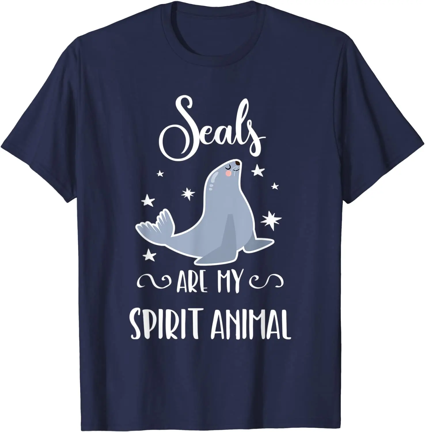 Seals Are My Spirit Animal Cute Seal T-Shirt Oversized T Shirt Casual Daily Four Seasons Tees Men Clothing Graphic T Shirts