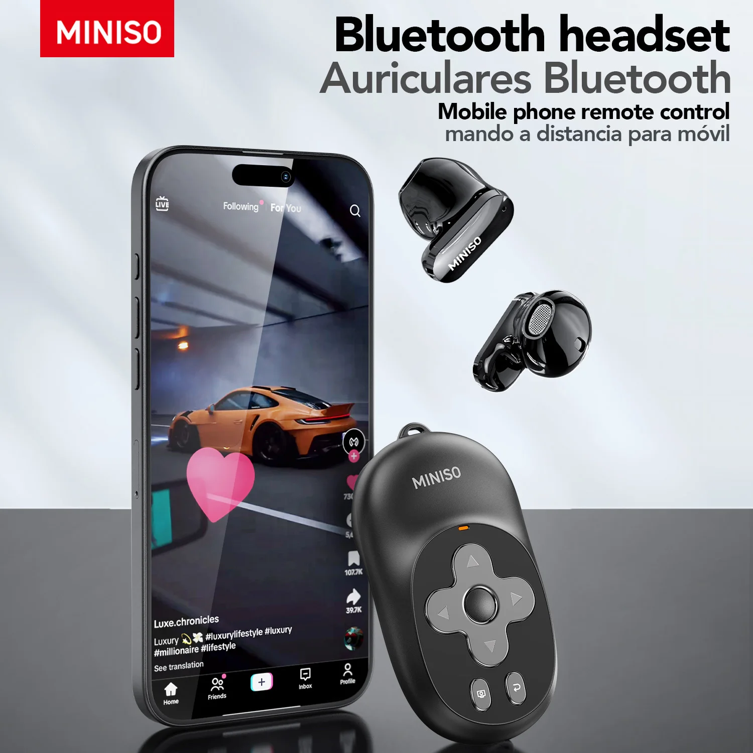 

Button Design Wireless Earphones MINISO MS186 AI Translation Earbuds Low Latency, High Quality Headphones For Seniors Music