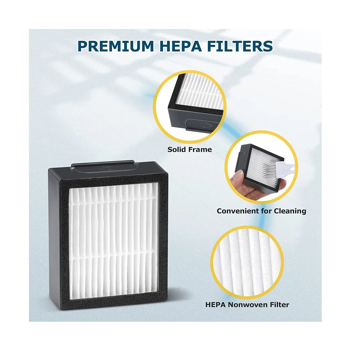9Pcs Replacement HEPA Filter for iRobot Roomba Series: E5 E6 E7 I1 I3 I4 I5 I6 I7 I8 J7 Vacuum Cleaners(NOT for J7+)