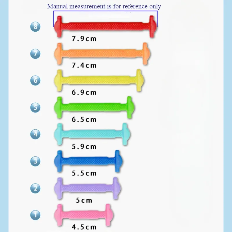 16 Stück/Set Silikon-Schnürsenkel ohne Binden, 8 Farben, elastische Schnürsenkel, kreative, bequeme Silikon-Schnürsenkel, Gummischnürsenkel – Detail 2