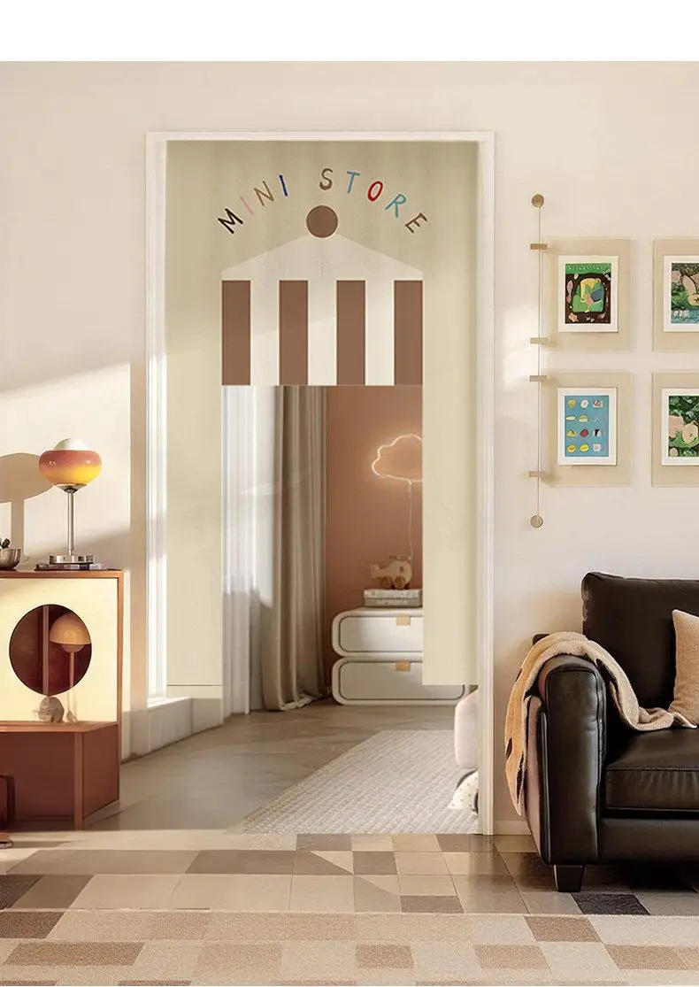 VIKAMA Circus Tent Noren Door Curtain Cartoon Arch Privacy Hanging Curtain Kids Bedroom Partition Room Divider Decor