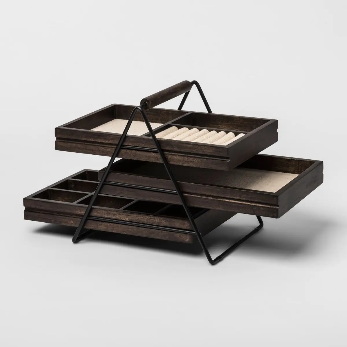 

Terrace Jewelry Storage Box Black/Walnut