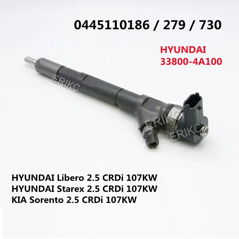 

ERIKC Diesel Injector Nozzle 0445110186 0445110279 0445110730 33800-4A150 for Hyundai Kia 33800-4A100 33800-4A160 33800-4A170