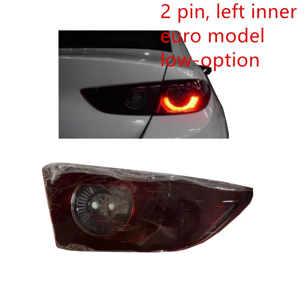 

1 Pcs Euro 2 Pin without Fog Lamp Left Side Inner 2019-2021 Led Tail Light for Mazda3 Saloon Rear Lamp for Axela Parking Turning