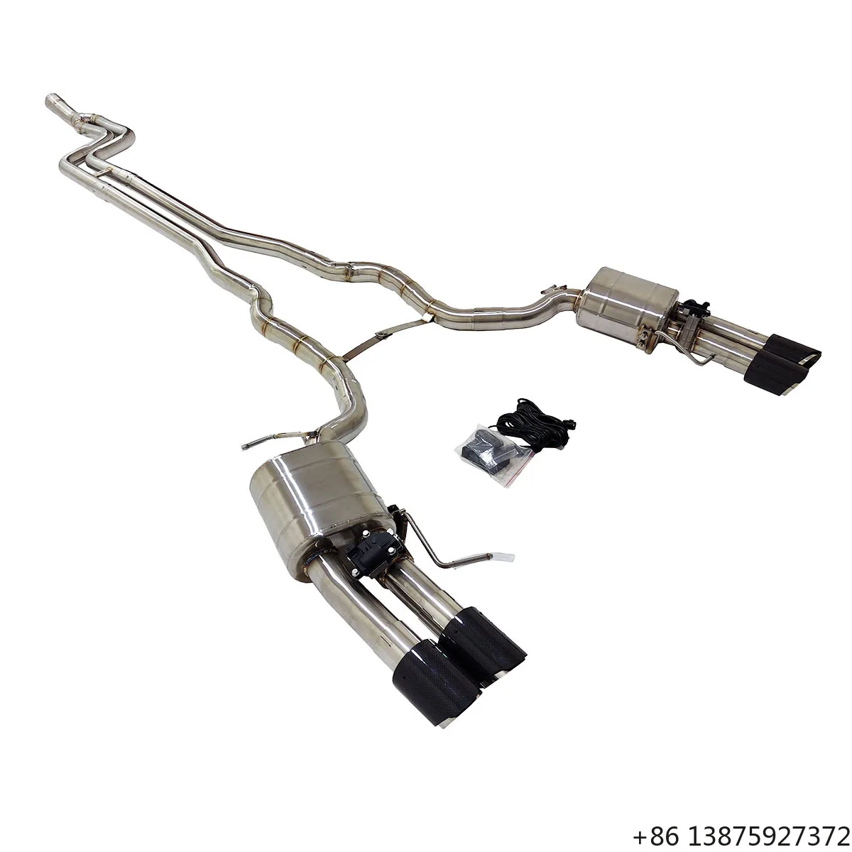 Ecnal for 2011-2016 640i F06 N55 3.0T M6 Style  Quad Outlet 1.5mm Stainless Steel Valved Exhaust System