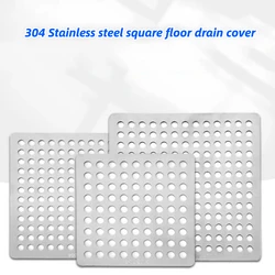 304 Stainless Steel Drains Net Cover Square Shower Drain Hole Filter Hair Catcher Stopper for Kitchen Bathroom Hardware Parts