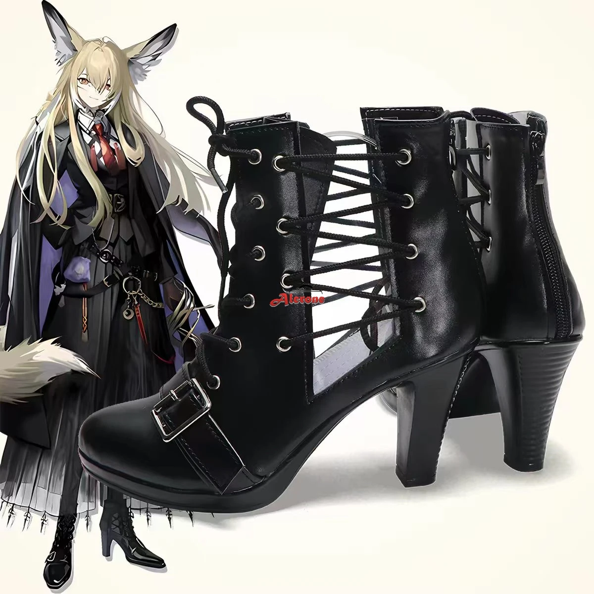 Vulpisfoglia Arknights Cosplay Shoes Custom Made PU Leather Shoes Halloween Carnival Cosplay Vulpisfoglia Boots