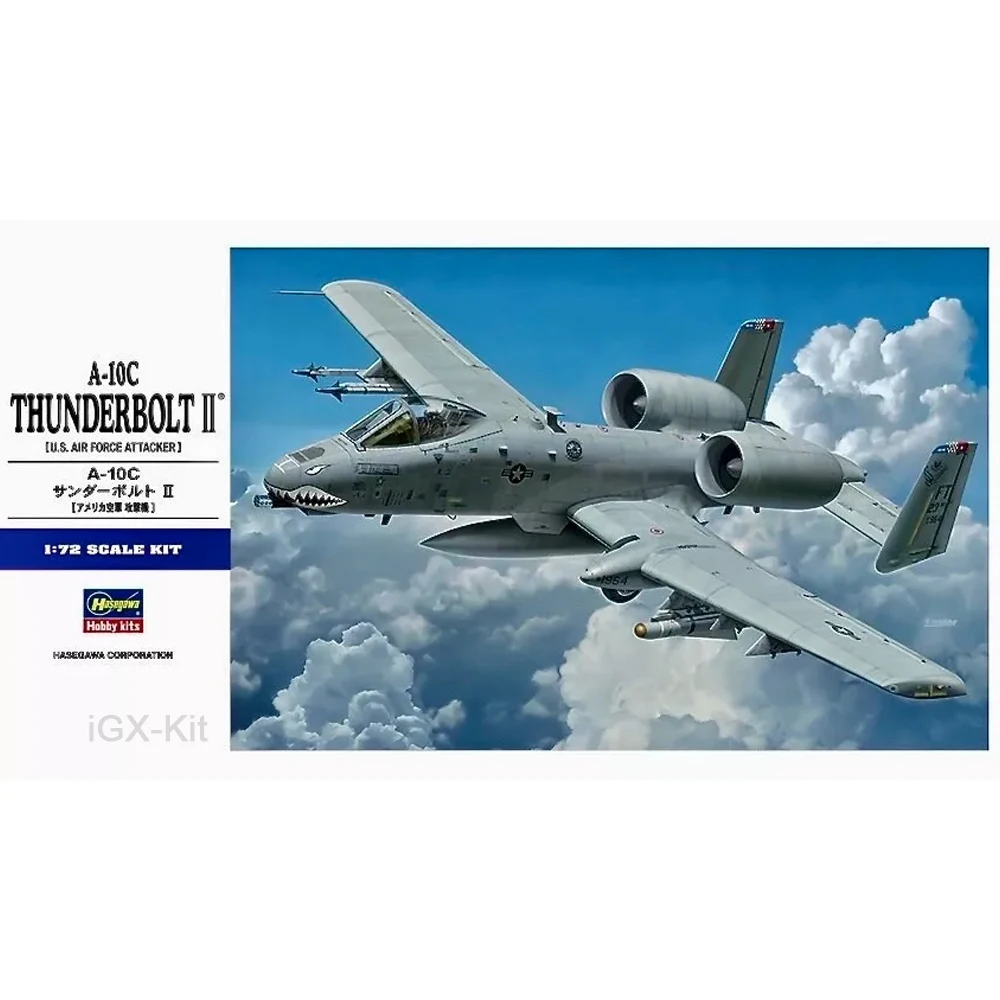 Hasegawa 01573 1/72 Scale US A10 A10C A-10C Thunderbolt II Warthog Attack Aircraft Hobby Craft Toy Plastic Model Building Kit