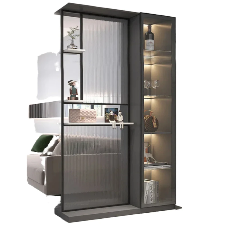 Modern Home Hotel Decorative Partition Stainless Steel Frame with Glass and Metal Screen Partition