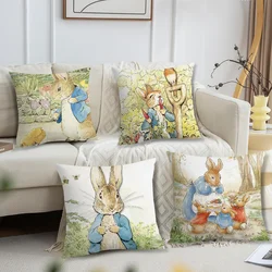 Cartoon p-peter r-rabbit Pillow Case Living Room Accent Couch Back Support Square Lounge Restful Nap Companion ﻿