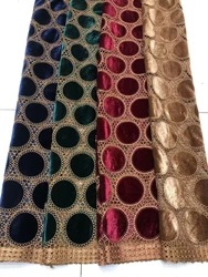 New Circle Green Velvet Lace Black Laser Cutting Embroidered Milk Silk Fabric For Women Wedding Dress Clothing Decration 5y