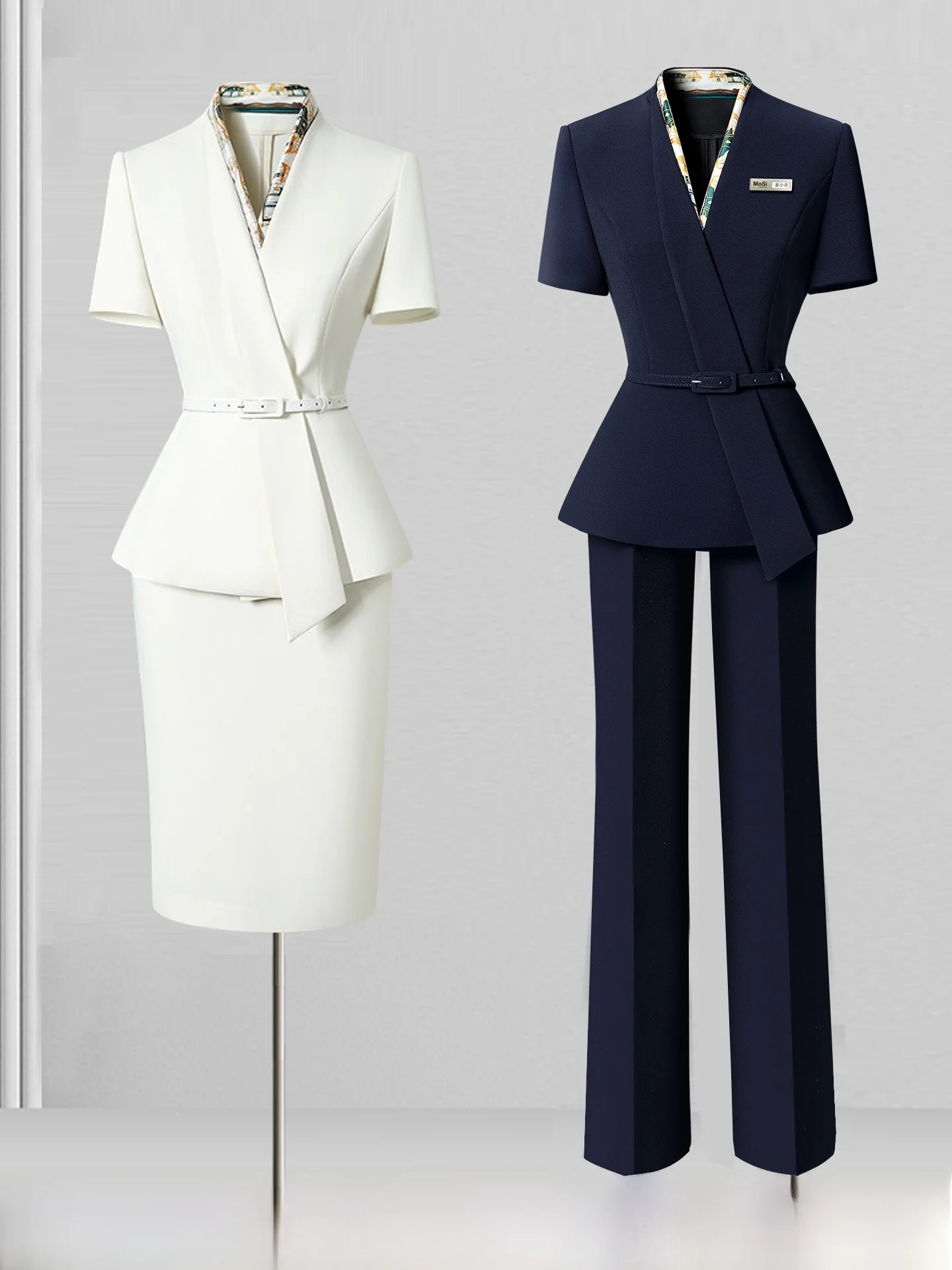 

Lightweight Women's Suit Set Professional Hotel Front Desk Uniform Beauty Salon Jewelry Store Workwear Elegant Corporate Style