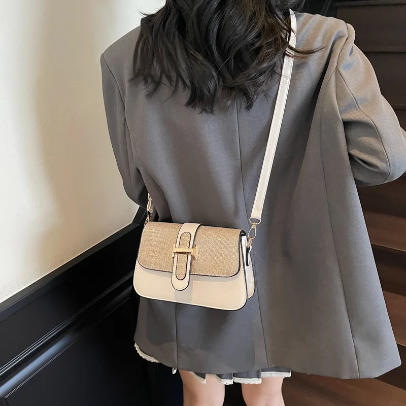 ‌ Bolso de hombro Retro para mujer de verano 2025, bandolera cuadrada pequeña con textura a la moda, bolso sencillo para axila de estilo extranjero ‌