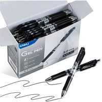 deli Gel Pens, 10 Pcs Retractable Pens Black Ink, Medium Point Pen 0.5mm, Smooth Writing, Fast Dry, No Bleed for Journaling Not