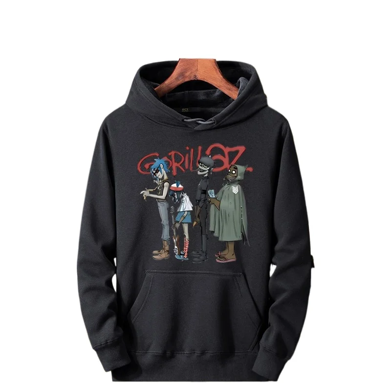 2024 Music Band Gorillaz PUNK ROCK Sweater Men Women Cartoon Pattern Hooded Top Leisure and Trendy Clothes Vintage Y2K Clothing