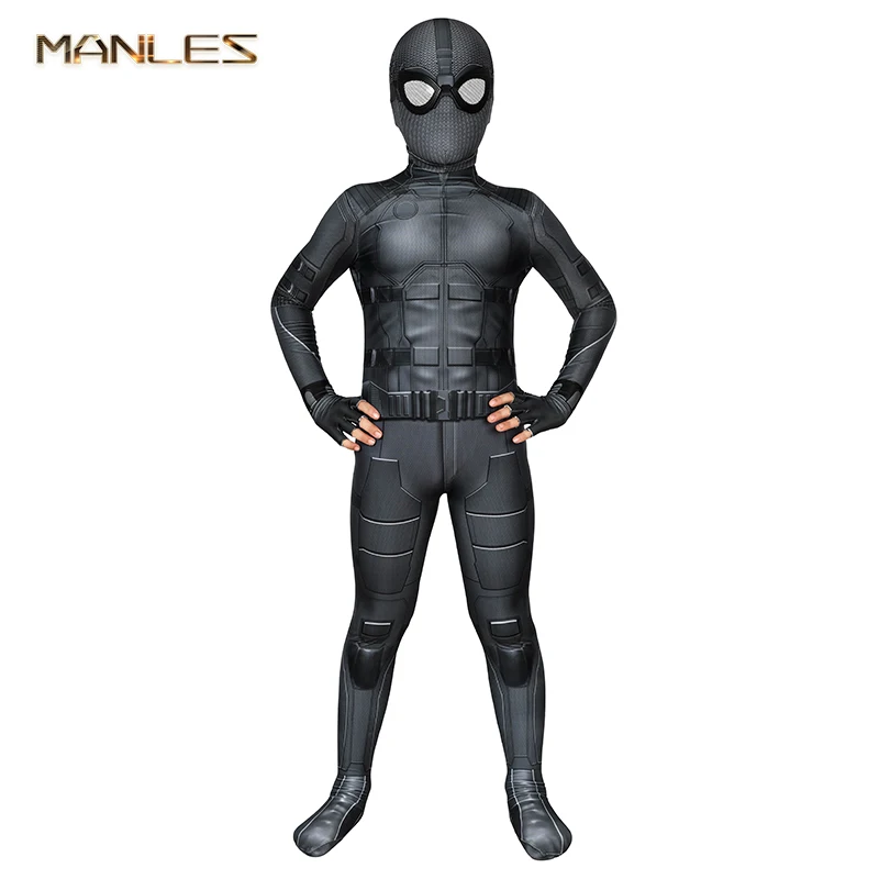 

Peter Parker Far From Home Cosplay Costume Boy Bodysuit Night Monkey Peter Parker Suit Halloween Costume for Kids