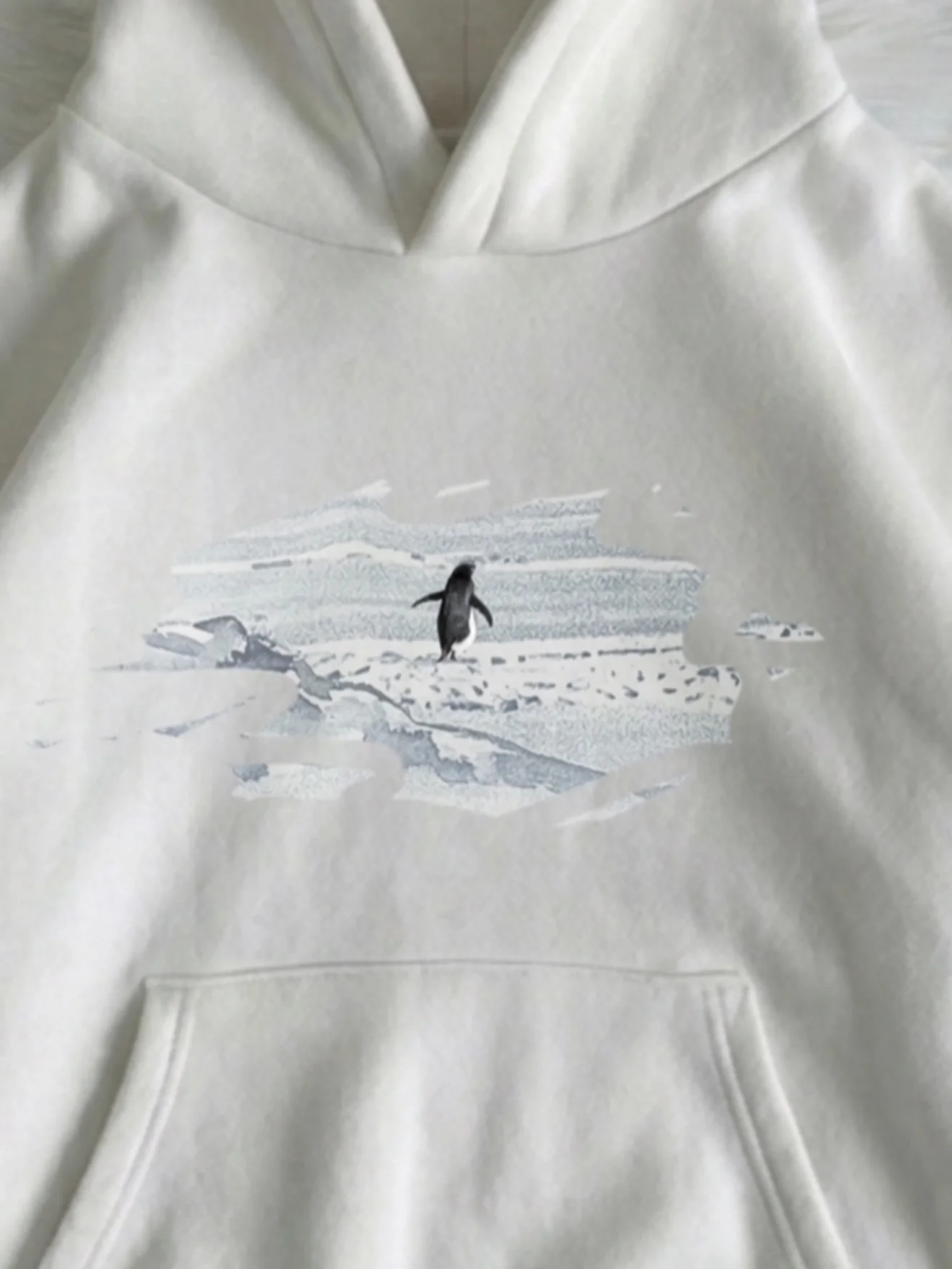 Y2K Mens Hoodies Broketale Snow Mountain Penguin Sweatshirt Graphic Round Neck Shirt Oversized Unisex Casual Men Clothing