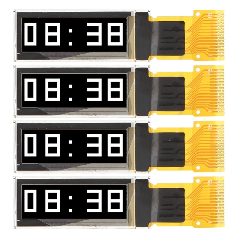 4 Pcs 0.91in Display Screen Organic Light Emitting Diode SPI Interface 15PIN Display Module White