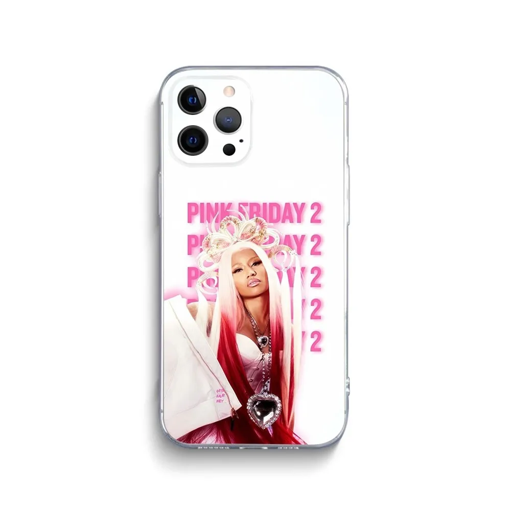 N-Nicki Singer M-Minaj Phone Case For iPhone 15,14,13,12,11 Plus,Pro,Max,XR,XS,X,7,8 Plus,SE,Mini Transparent Silicone Soft