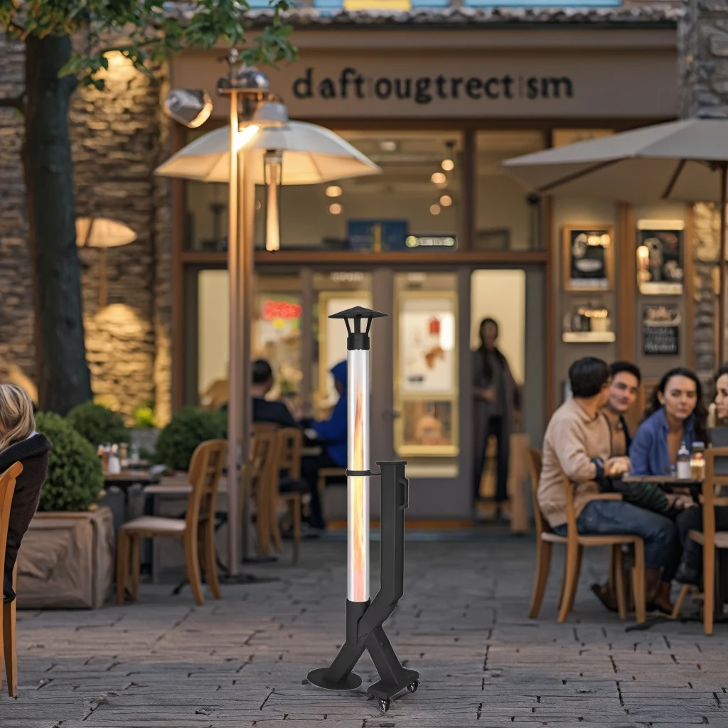 Modern Steel Wood Pellet Patio Heater-Compact Energy-Saving Portable Outdoor Fire Pit with Manual Ignition