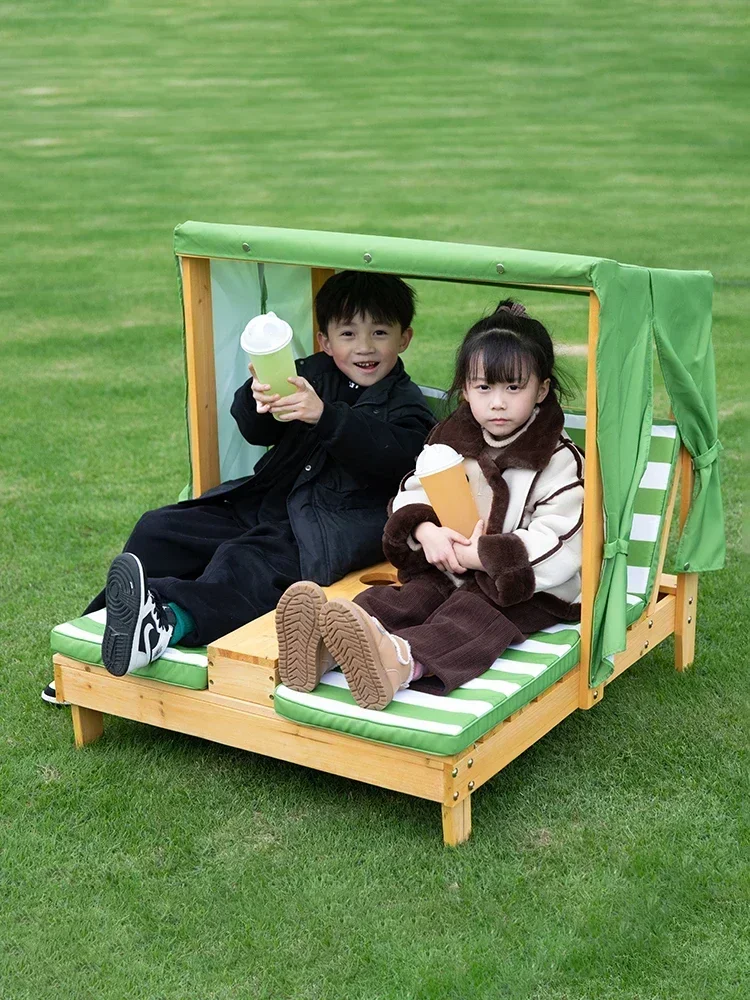 Sell like hot cakes Children's outdoor two seater beach recliner backrest sofa furniture