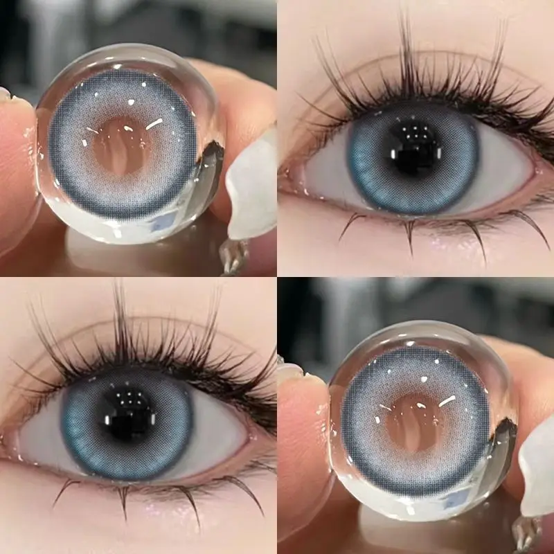 YIMEIghts-Lentilles de contact colorées coréennes pour les yeux, grand diamètre, violet, cosmétiques doux, haute qualité, 1 paire