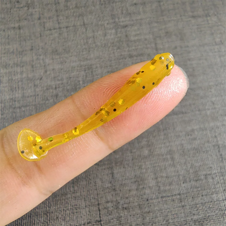 20pcs/lot Soft Bait Fishing Lure 35mm 0.3g T Tail Wobbler Fishing Soft Lure For Ajing Rockfish Bass Swimbait Silicone Bait