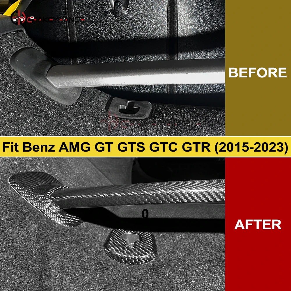 For Benz AMG GT C190 R190 GTS GTC GTR Real Carbon Fiber Rear Anti-Roll Bar Protective Cover 2015-2023 LHD RHD Car Interior Decor