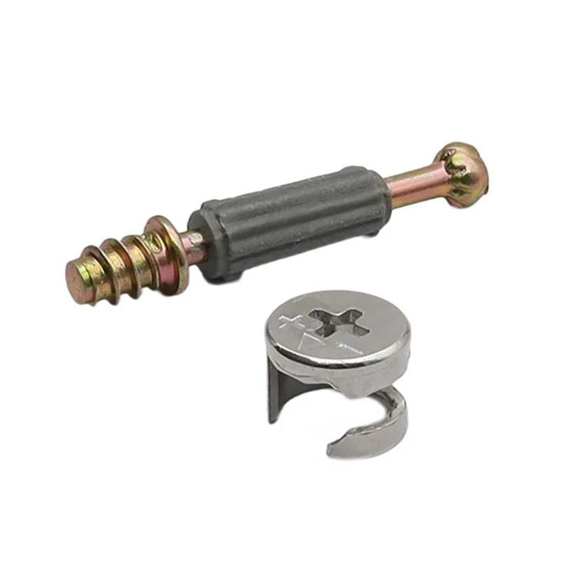 100Pcs Cabinet Lock Nut and Screws for Secure Cabinet and Dresser Assembly L43B
