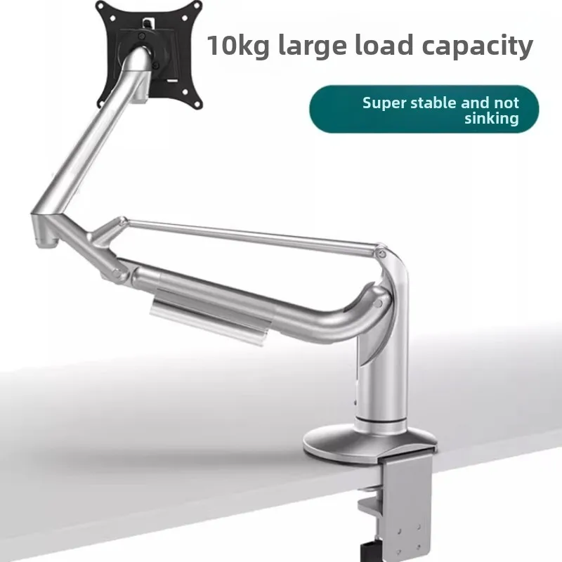 

10KG Load Aluminum Monitor Stand,Adjustable Ergonomic Desk Arm,Full Aluminum Construction,Corrosion-Resistant Dual-Pivot Mount