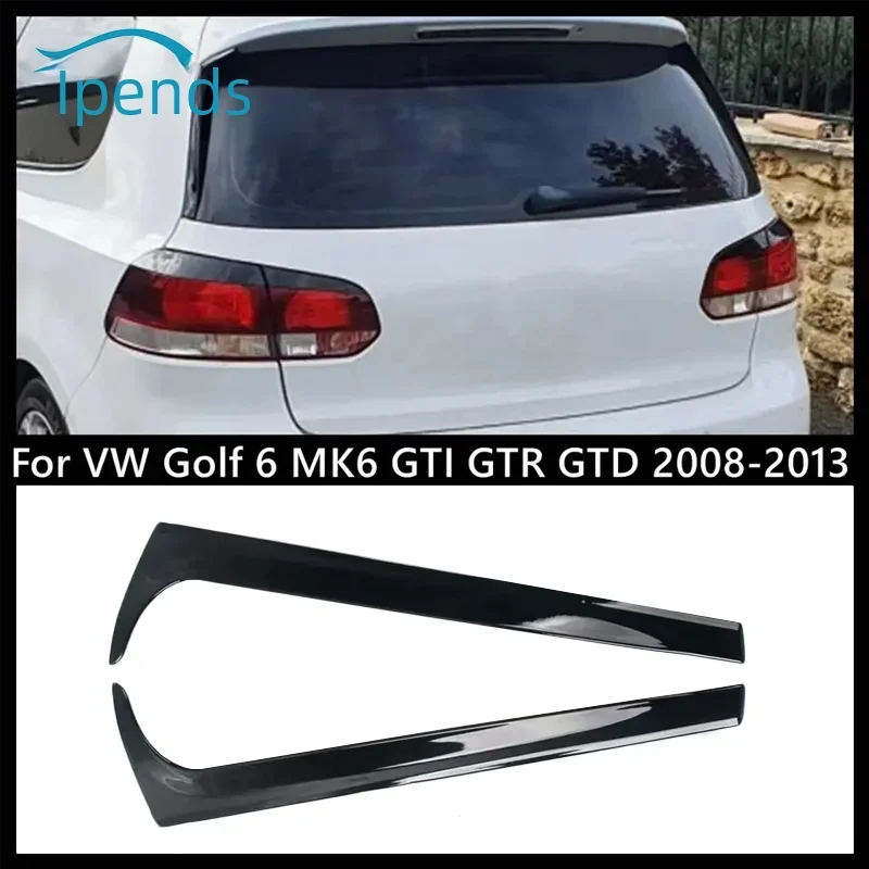 Do VW Golf 6 MK6 GTI R GTD Standard 2008-2013 Błyszczący czarny tylny spojler boczny bagażnika Canard Canards Splitter Akcesoria