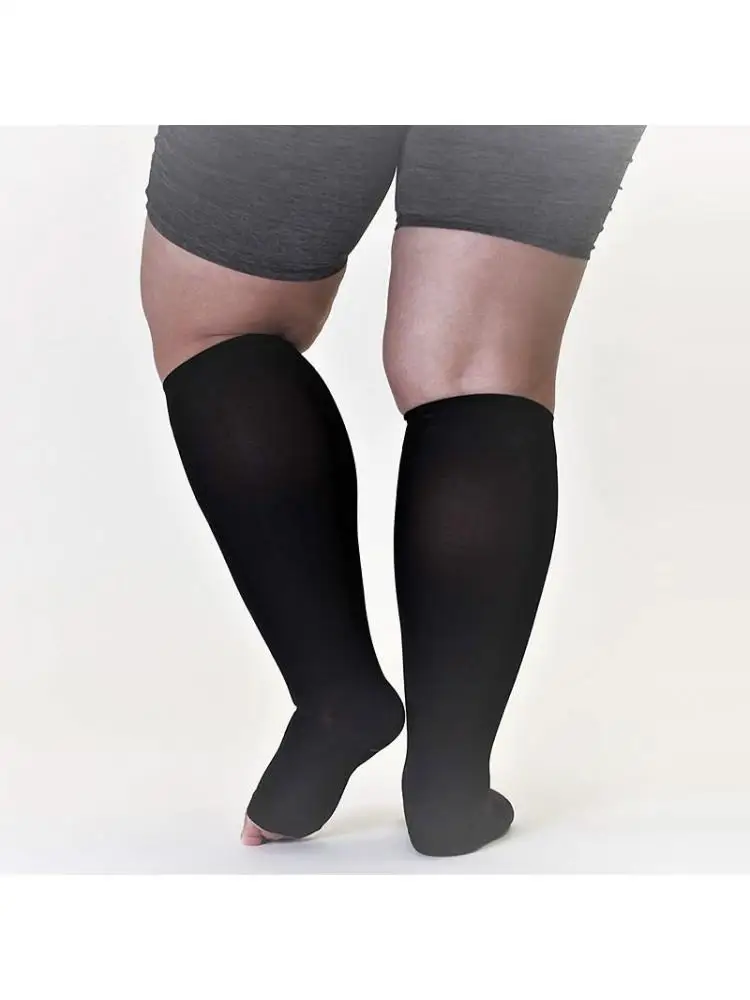 

Plus Size High Elastic Stockings Running Travel Recovery Compression Socks For Men Women Anti varicose Thrombus Knee 5xl 6xl 7xl