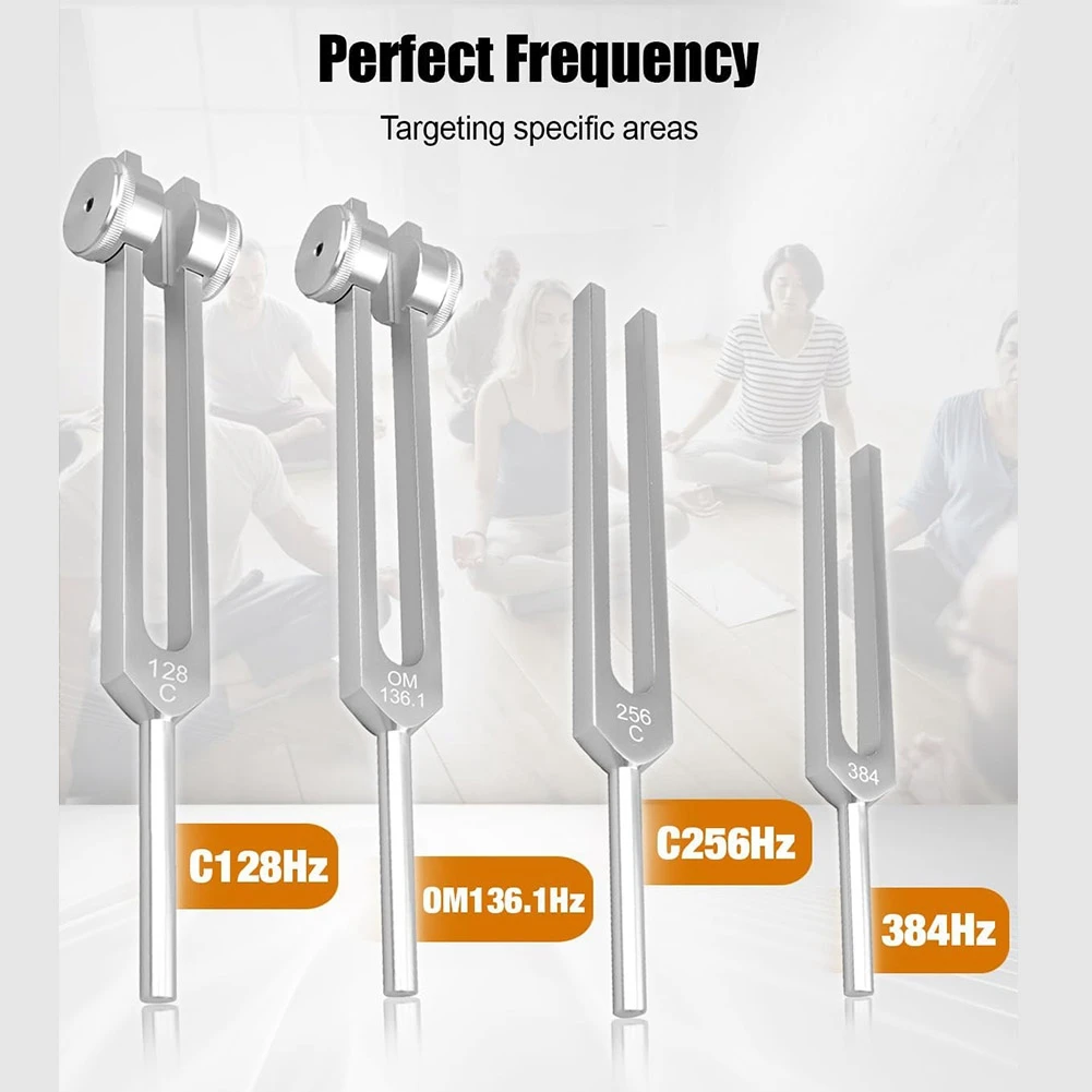 

Набор для звуковой терапии ABST: камертоны для чакр 128 Гц, 136,1 Гц, 256 Гц, 384 Гц, включая активатор в форме хоккейной шайбы, для целительства