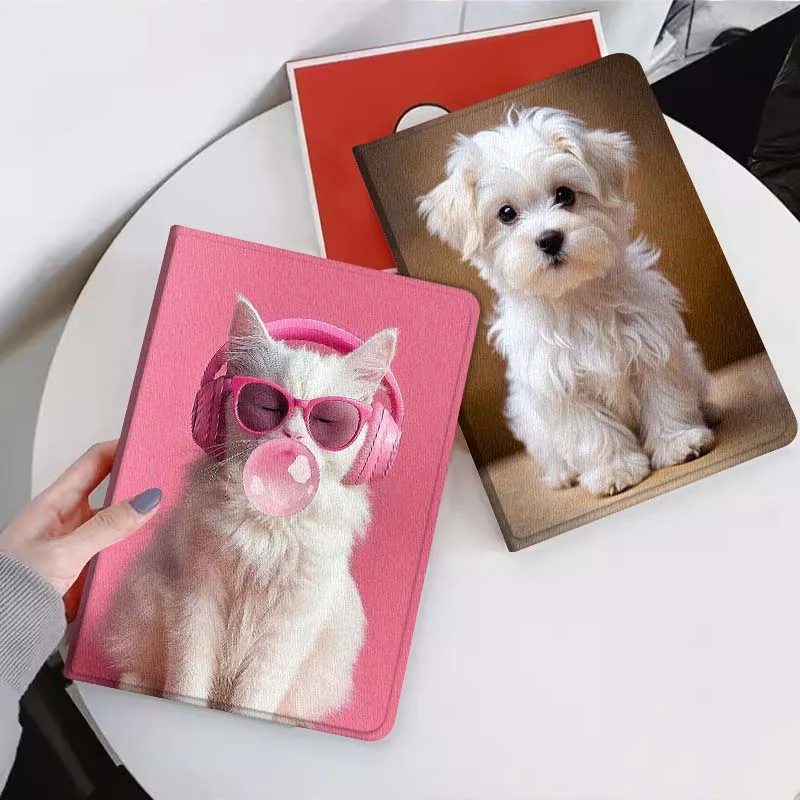 

Чехол для планшета Xiaomi Mi Pad Mini 4 5 6 7 SE Pro Plus Redmi Pad 2 SE 2025 8.8 11 дюймов, складной, с рисунком кота и собаки, популярный подарок