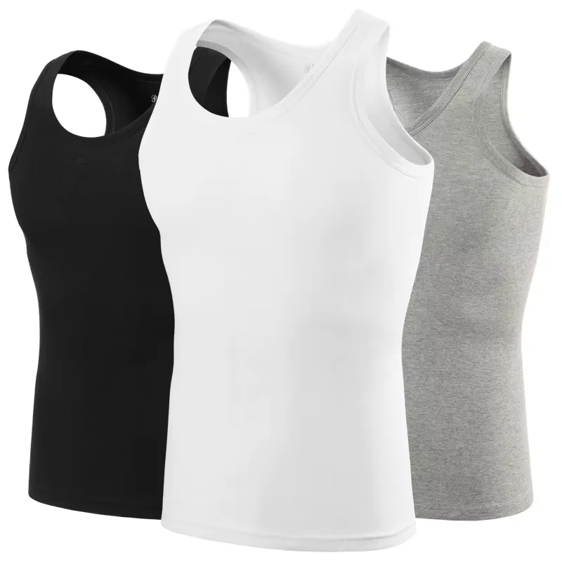3 stücke männer Tank Top MÄNNER Baumwolle Tragen Sommer Basis Ärmellose Baumwolle Alten Mann Unterhemd Hürden Übung Fitness