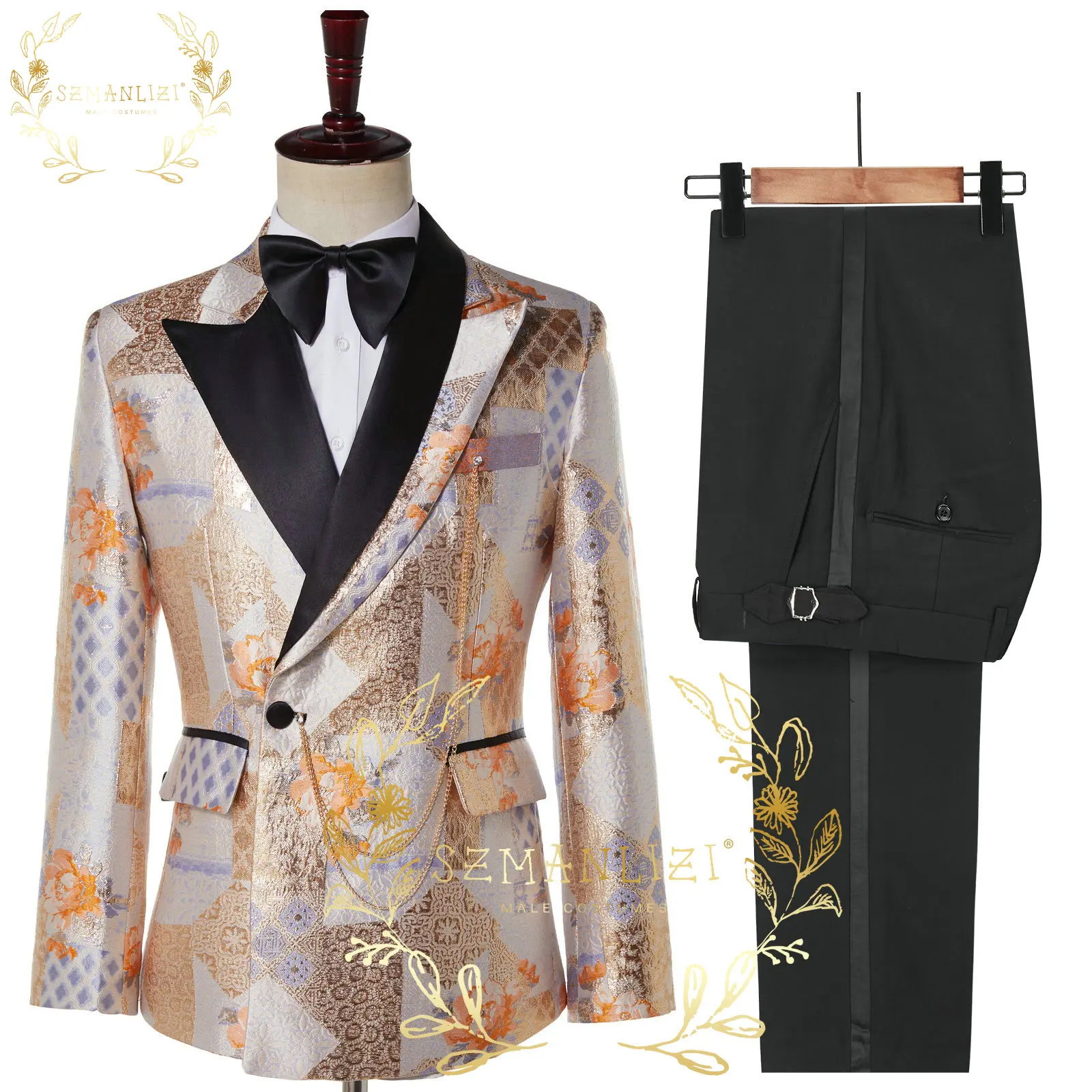 Hochzeits anzüge für Männer Bräutigam Zweireiher Anzug 2024 neuesten Mantel Hose Design formelle Smoking Blazer Sets Abschluss ball Party Anzug