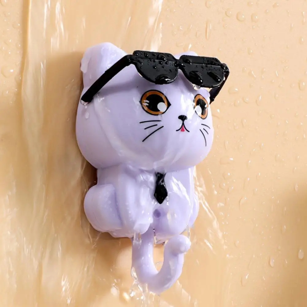 Cat Hook Cartoon Cat Shaped Coat Hook Strong Load-bearing Wall Decoration for Scarves Bags Waterproof Hanger Storage Hook Key