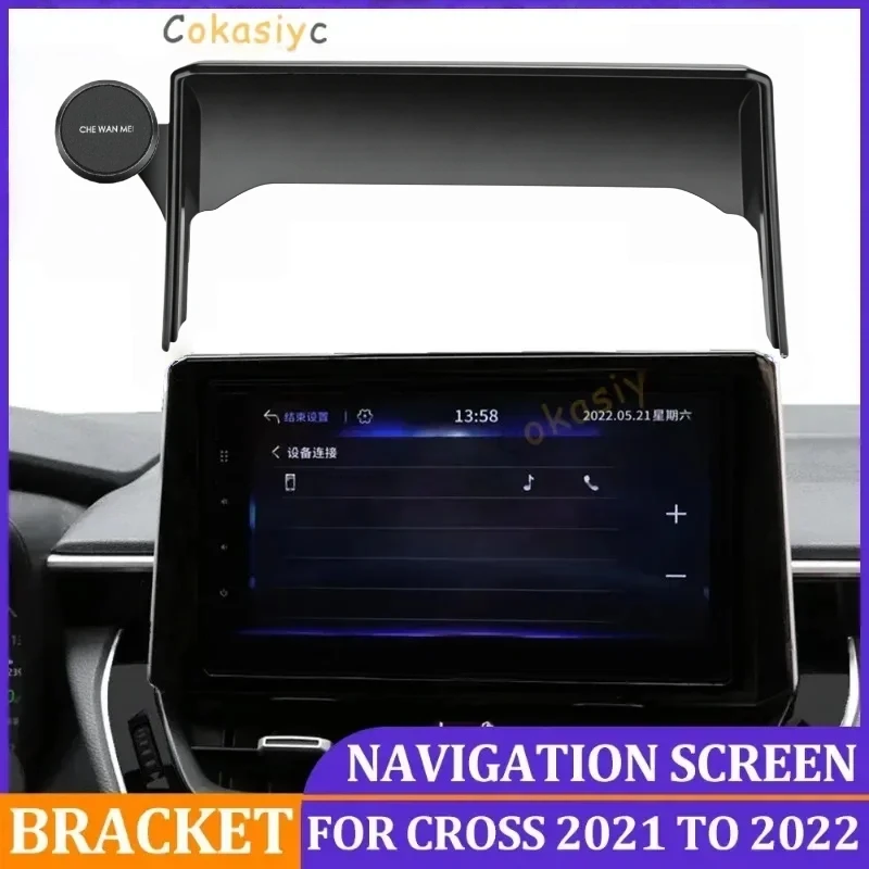 Multimedia Screen(8/9inch) Phone Bracket For Toyota Corolla Cross 2021 Car Navi Screen Frame Phone Holder For Corolla Cross 2022