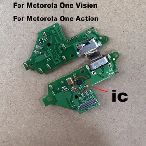 Bilashmart Motorola Moto One Vision / One Action USB Charging Port Mic Microphone Dock Connector Board Fast Charge Flex Cable + IC