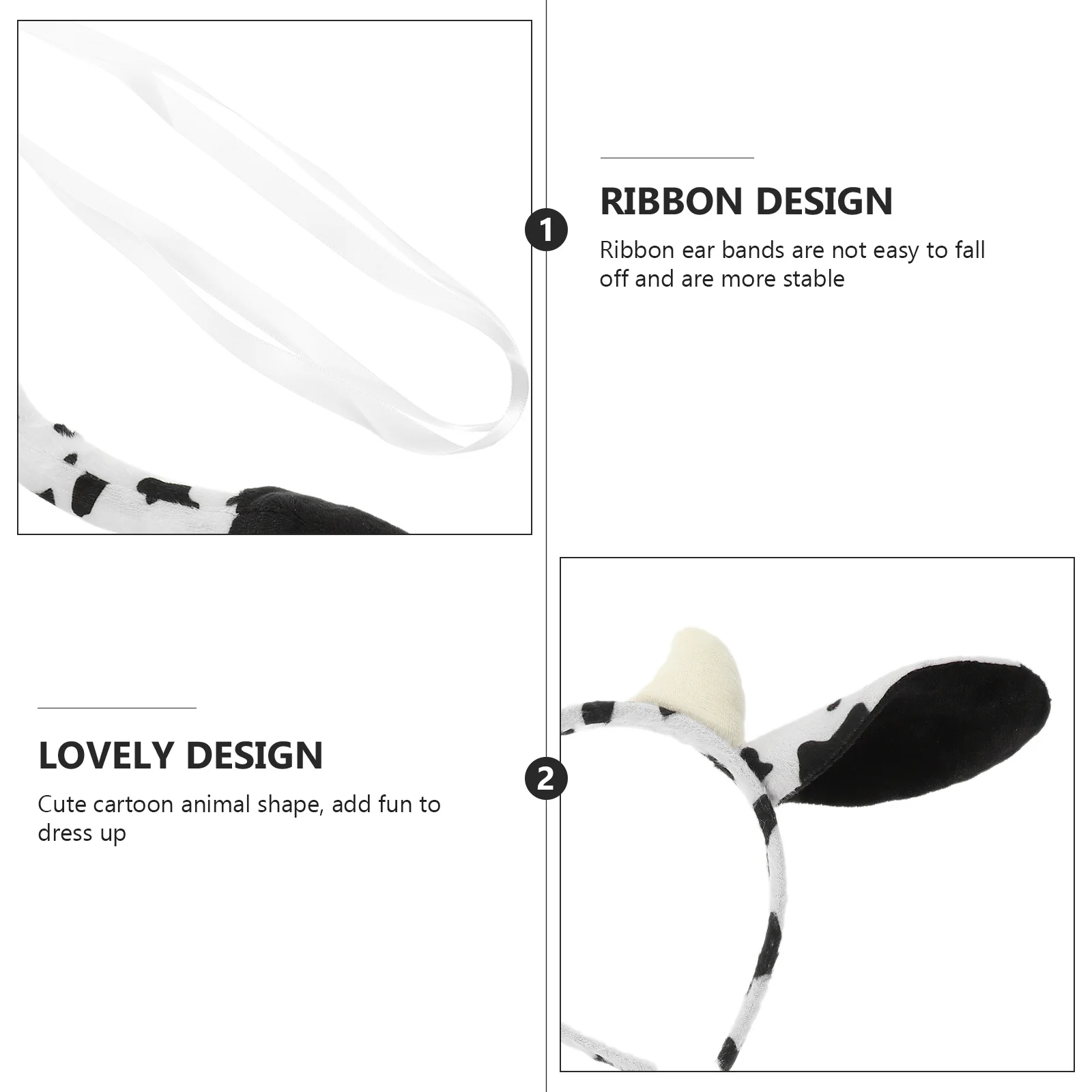 1Set Cow Headband Tail Props Animal Costume Accessories for Birthday Cosplay Party Stage Performance Supplies Cow Headband