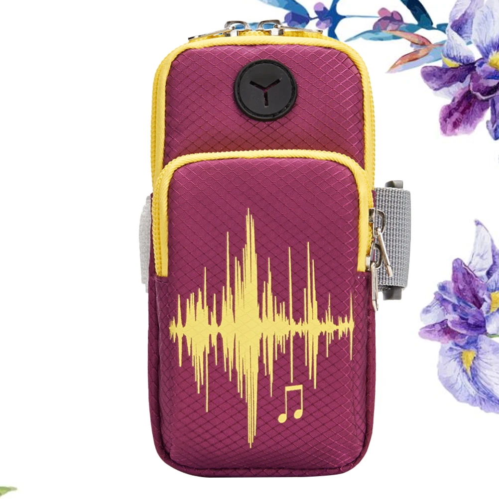 Outdoor Sports Phone Arm Wristband Portable Long Style Sports Running Armband for Men Women Fitness Supplies Purple