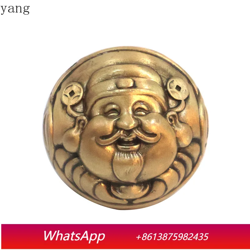 

CX Brass God of Wealth Handball Brass Solid Lucky Ornament Creative Gifts Crafts