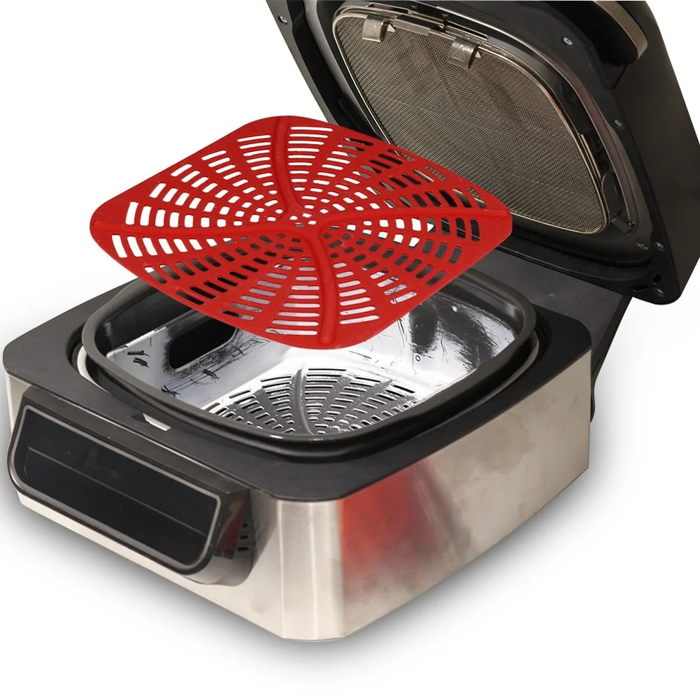 Air Fryer Liner Mat Silicone Heat Resistant up to 450F for Baking Roasting Crisping Non Slip Oil Proof Pad 22.2x21x2cm