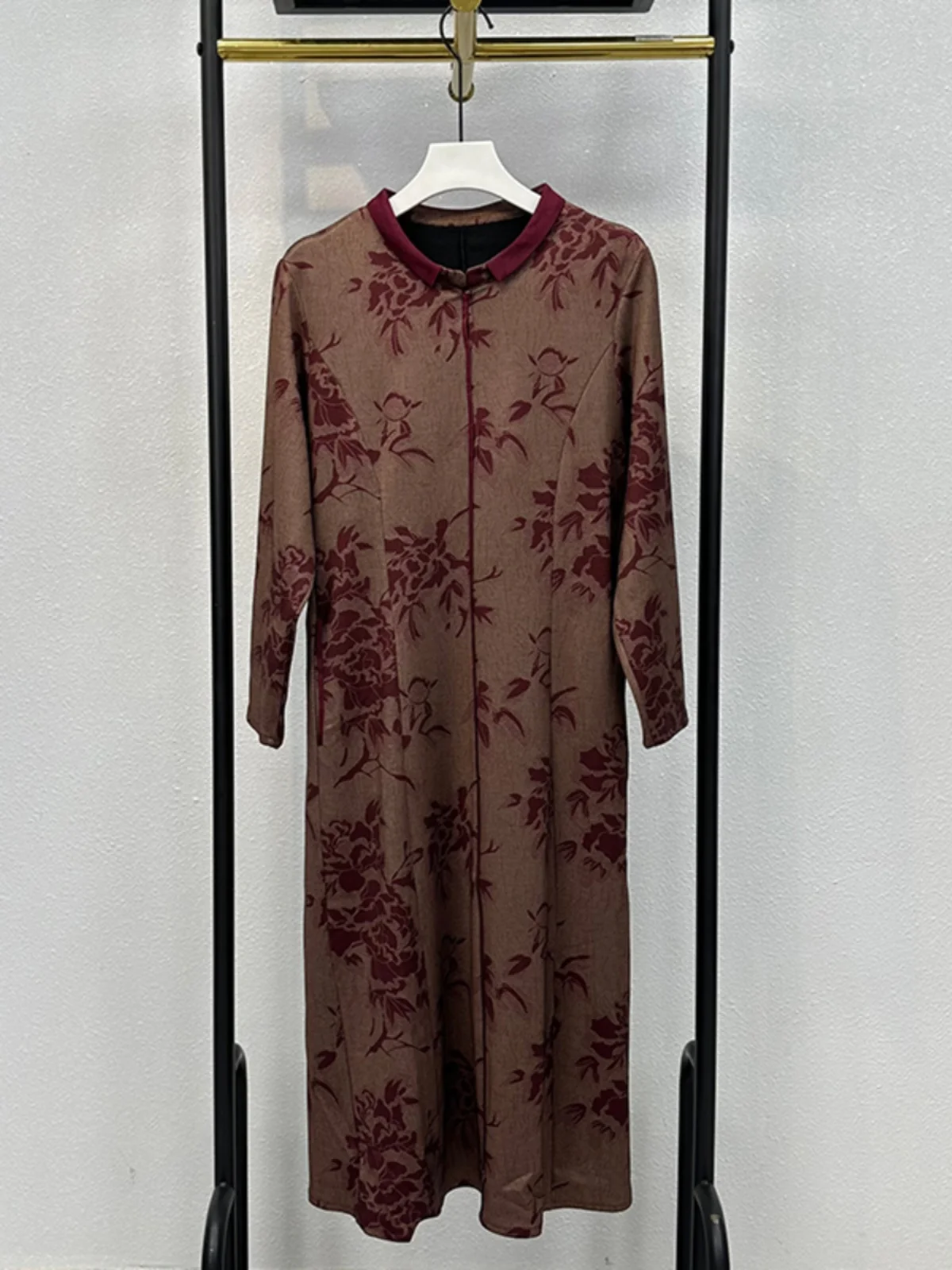 

Ele Mid-aged Mom Chinese Sle Qipao Dr Autumn New Arrival Women's Faionable Reformed Skirt Long Sve