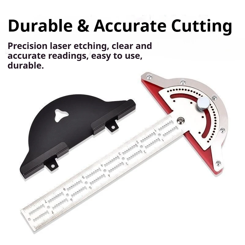 Stainless Steel Angle Edge Ruler Multi-Functional High Precision Protractor Professional Woodworking Semicircle Arc Marking Tool