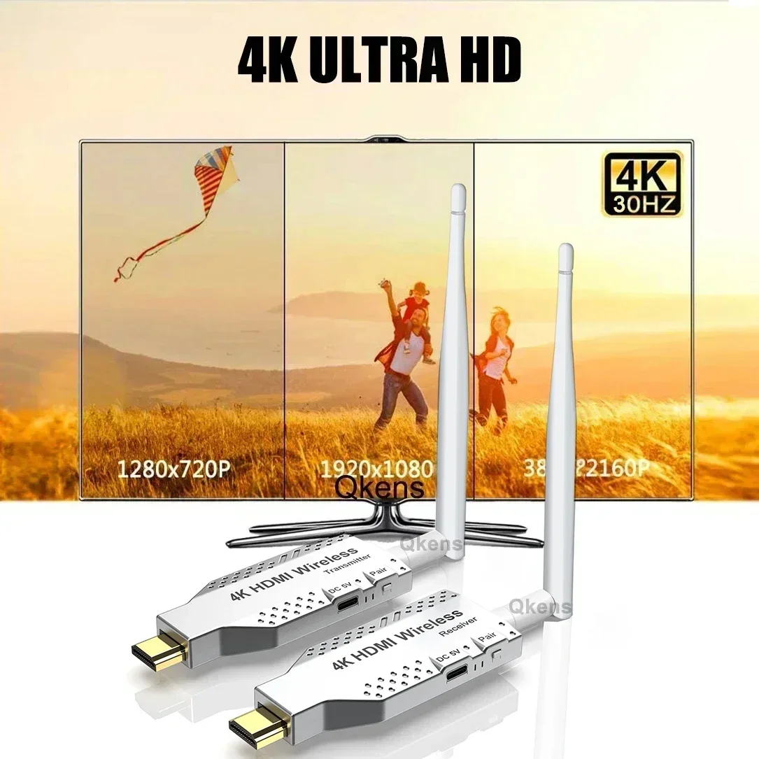 50m 4K Wireless HDMI Transmitter and Receiver 150m Audio Video Adapter 100m Wireless HDMI Extender for Camera PC To TV Projector