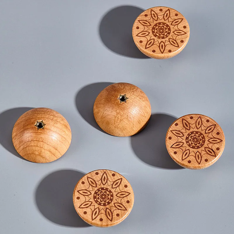 AOBT 5PCS Wardrobe Knobs,Wooden Cabinets Conical Handles,Door Drawer Single Hole Round Kitchen Handles,Furniture Knobs Hardware