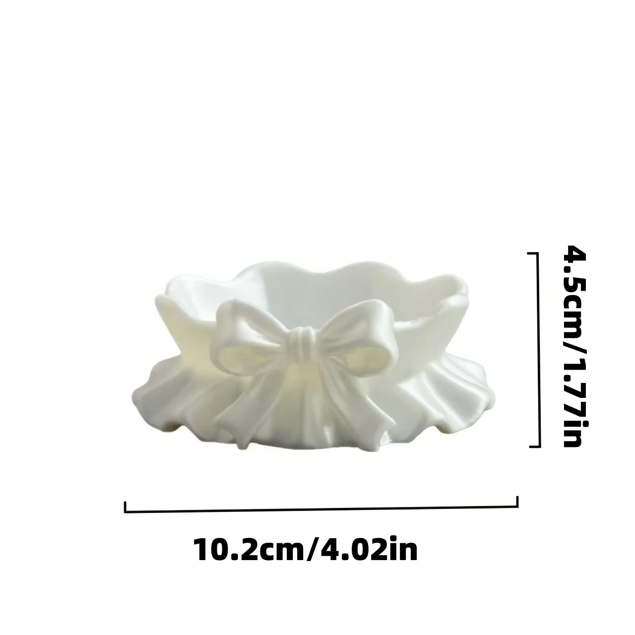 1 Piece White Bow-Shaped Storage Tray 3D Printed Bow Decoration Storage Tray Home Decor Girly Style Storage Box Home Decor Desk Office Desk Theme Party and Car Decoration