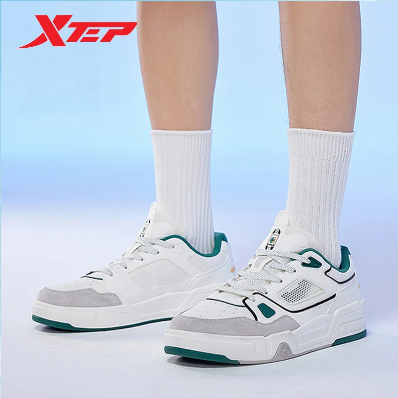 Xtep Reverse Skateboarding Shoes Men Wear-Resistant Non-Slip Men\'s Sports Shoes Retro Comfortable Male Sneakers 877219310006